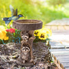 Resin Animal Statue Bird Bath Garden Decor