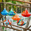 Hand Blown Glass Hummingbird Feeder Outdoor Hanging