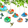 Hand Blown Glass Hummingbird Feeder Outdoor Hanging