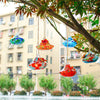 Hand Blown Glass Hummingbird Feeder Outdoor Hanging