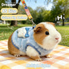 Guinea Pig Plush Vest Harness, Small Pet Warm Clothes with Leash